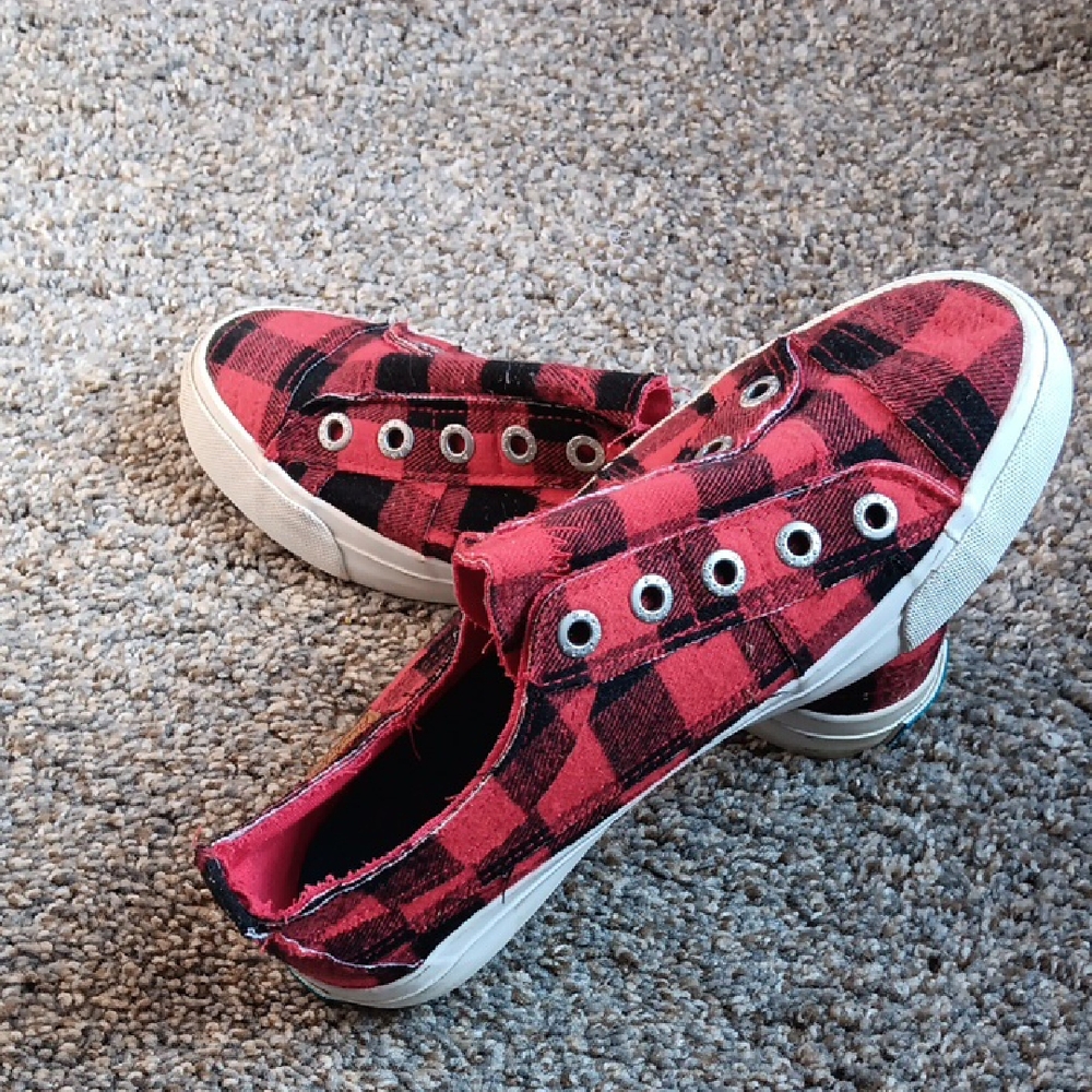 Blowfish Red Plaid Women's Sneakers